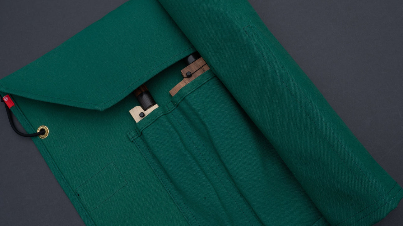 HI-CONDITION Hanpu Canvas 6 Pockets Knife Roll Mid Green