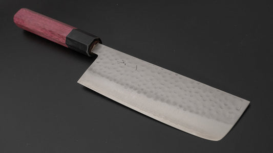 Hitohira NM Tsuchime Nakiri 165mm Purpleheart Handle