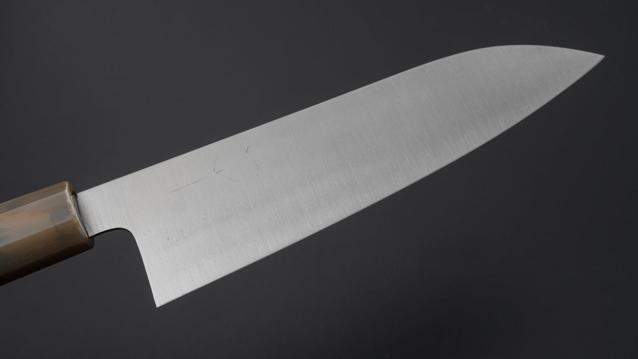 Hitohira Ashi Zweedse roestvrijstalen Santoku 165 mm ebbenhouten handvat