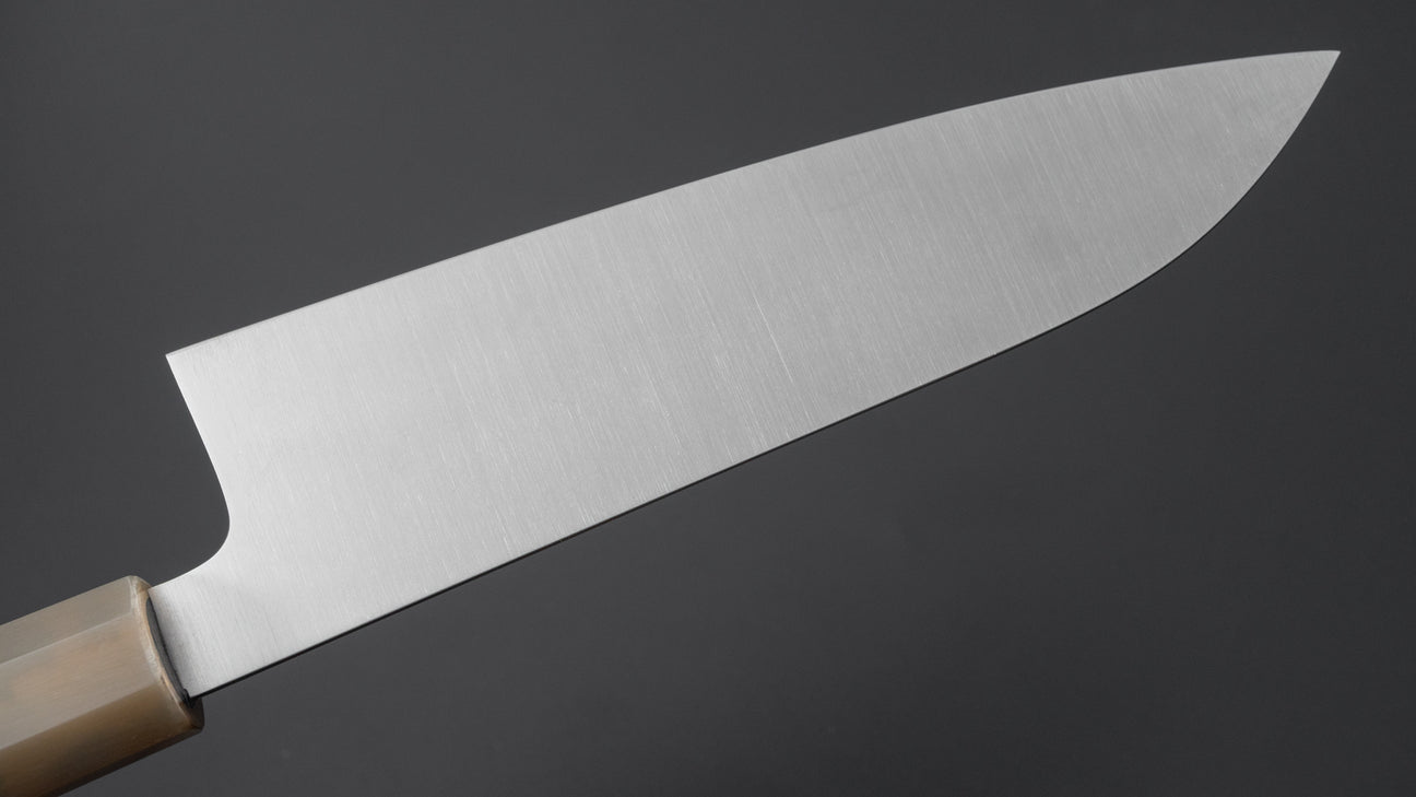 Hitohira Ashi Zweedse roestvrijstalen Santoku 165 mm ebbenhouten handvat