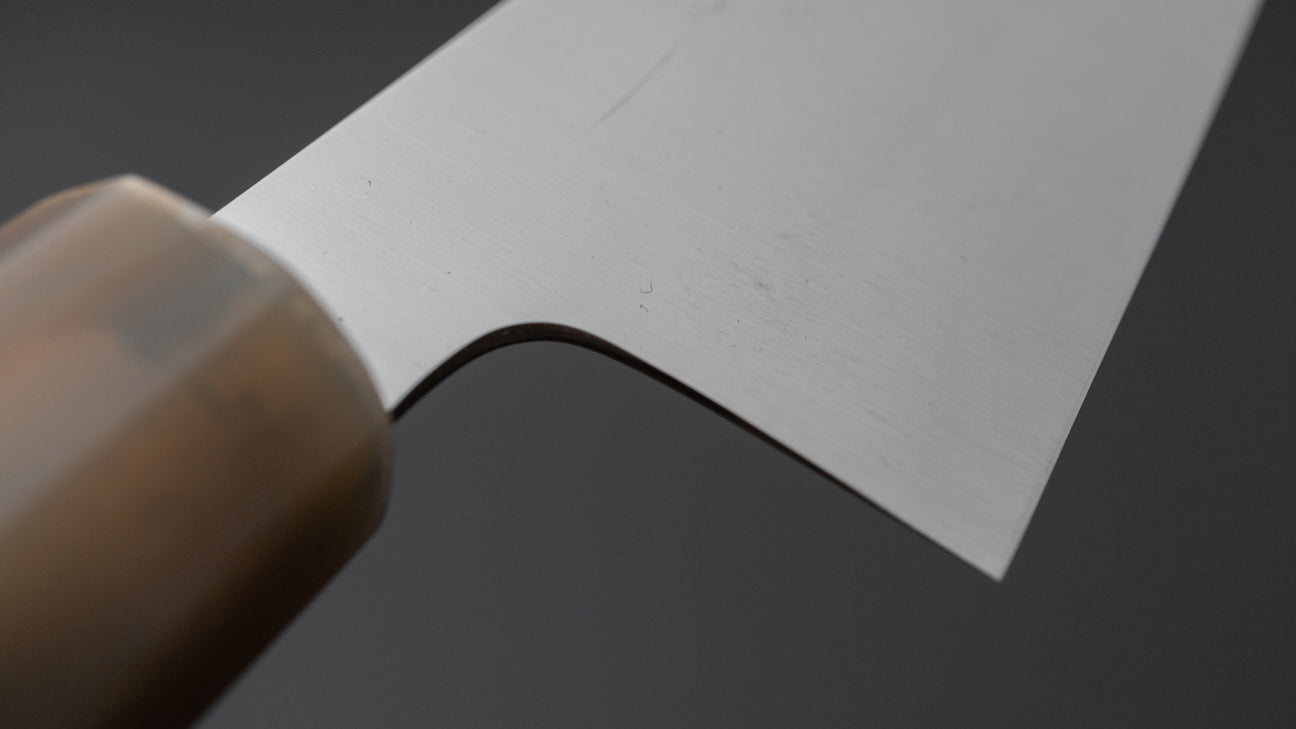 Hitohira Ashi Zweedse roestvrijstalen Santoku 165 mm ebbenhouten handvat