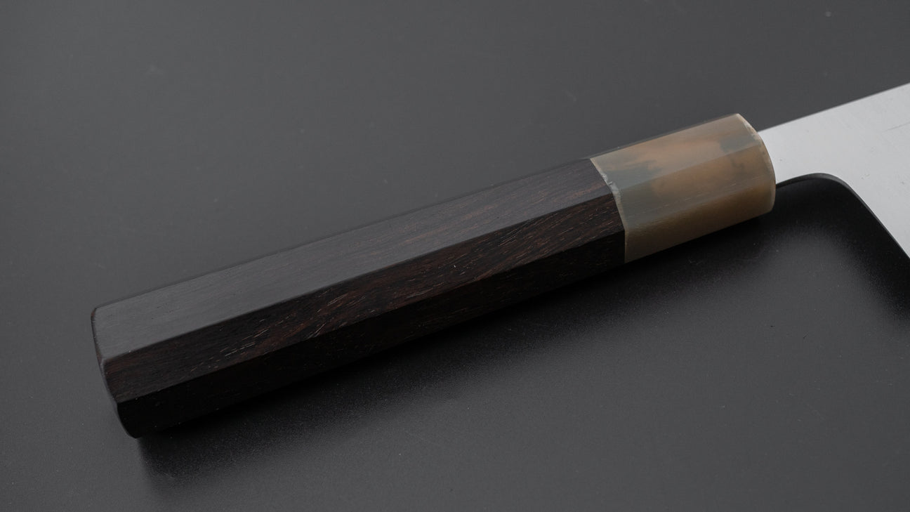 Hitohira Ashi Zweedse roestvrijstalen Santoku 165 mm ebbenhouten handvat