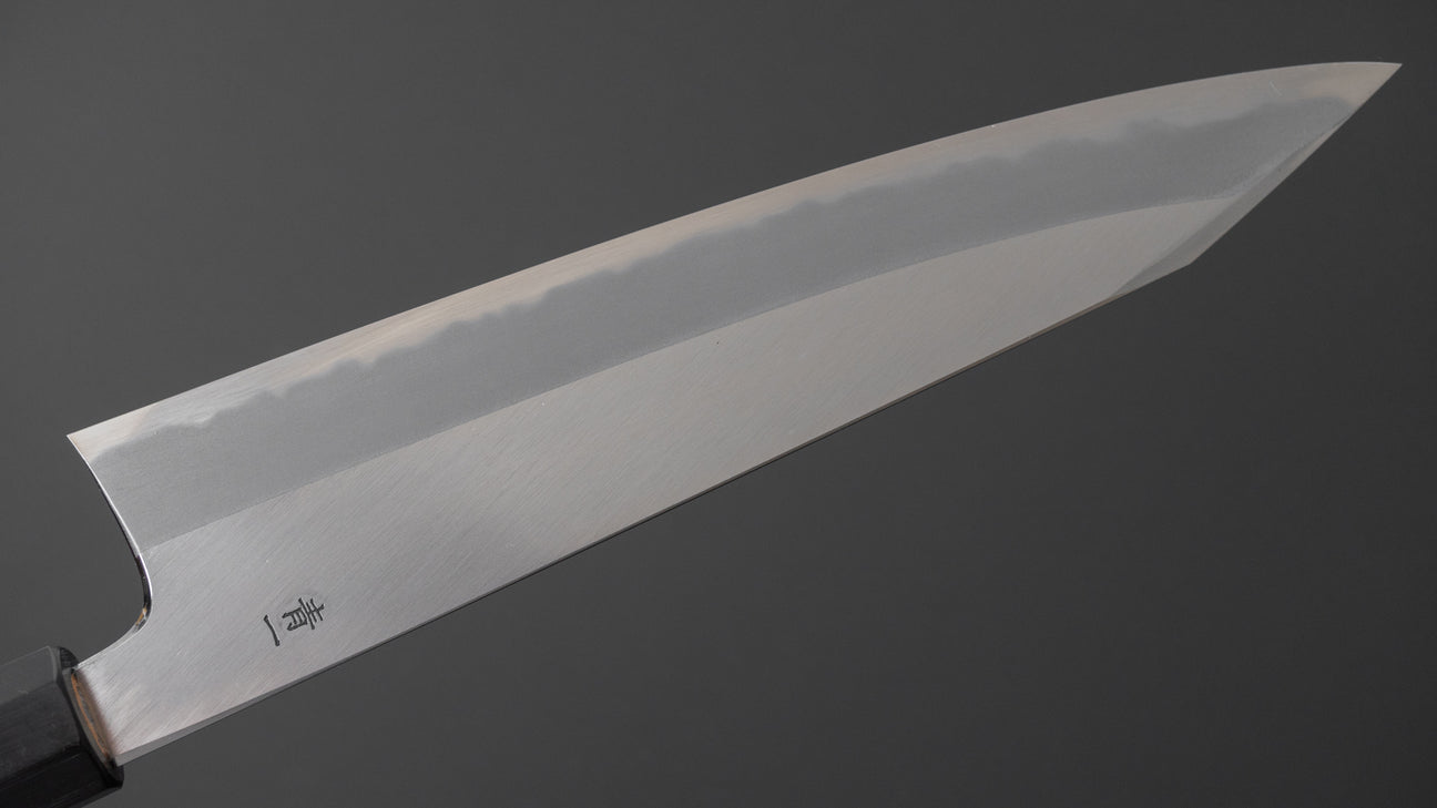 Hitohira Tanaka Kyuzo Blue #1 Migaki Kiritsuke Gyuto 240mm Yakusugi Cedar Handle (Type S)