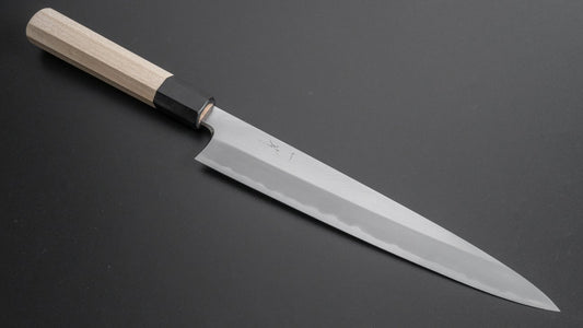 Hitohira Togashi Wit #1 Roestvrij Bekleed Migaki Sujihiki 240mm Ho Houten Handvat