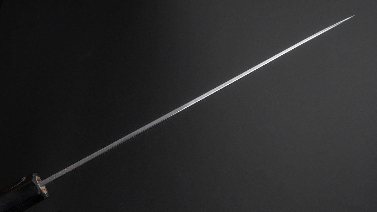 Hitohira Togashi White #1 Stainless Clad Migaki Sujihiki 240mm Ho Wood Handle