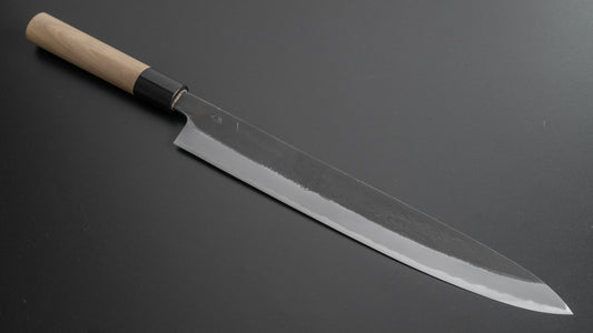 Hitohira Hinode Kurouchi Nashiji Wit #2 Roestvrij bekleed Sujihiki 270 mm Ho houten handvat