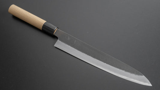Hitohira Hinode Kurouchi Nashiji Wit #2 Roestvrij bekleed Sujihiki 210 mm Ho houten handvat