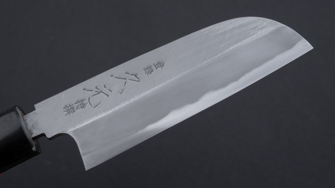 Morihei Hisamoto Vintage White Steel Mukimono 90mm Ho Wood Handle