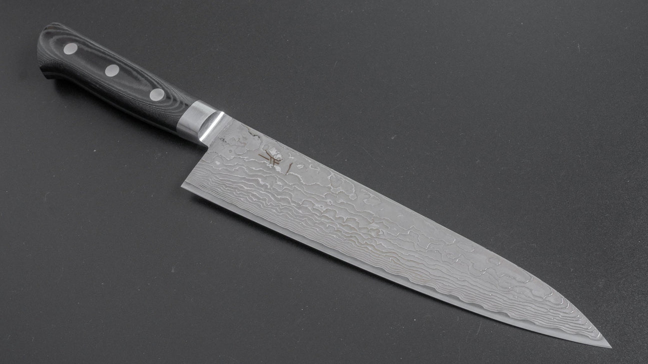 Hitohira FJ SG2 Nickel Damascus Black Gyuto 210mm Linen Micarta Handle