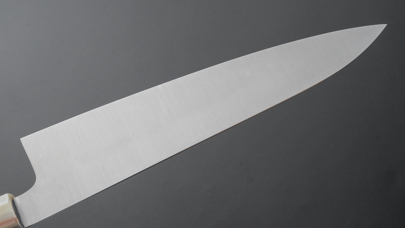 Hitohira Ashi Zweeds roestvrij Gyuto 210 mm ebbenhouten handvat