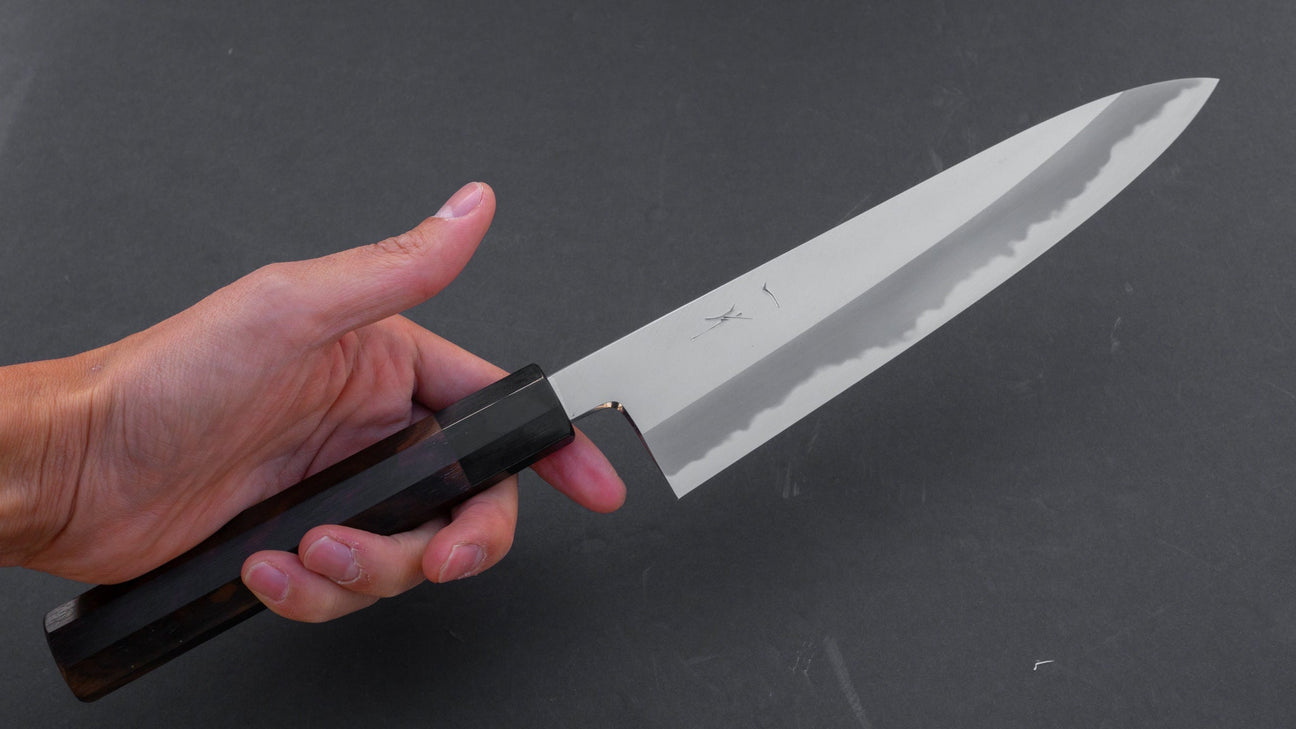 Hitohira Tanaka Kyuzo Blue #1 Migaki Gyuto 210mm Ziricote Handle