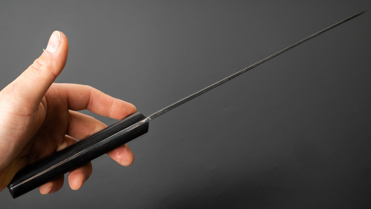 Morihei Hisamoto Kurouchi White #1 Gyuto 240mm Pakka Handle (No Bolster/ Fine Finish)