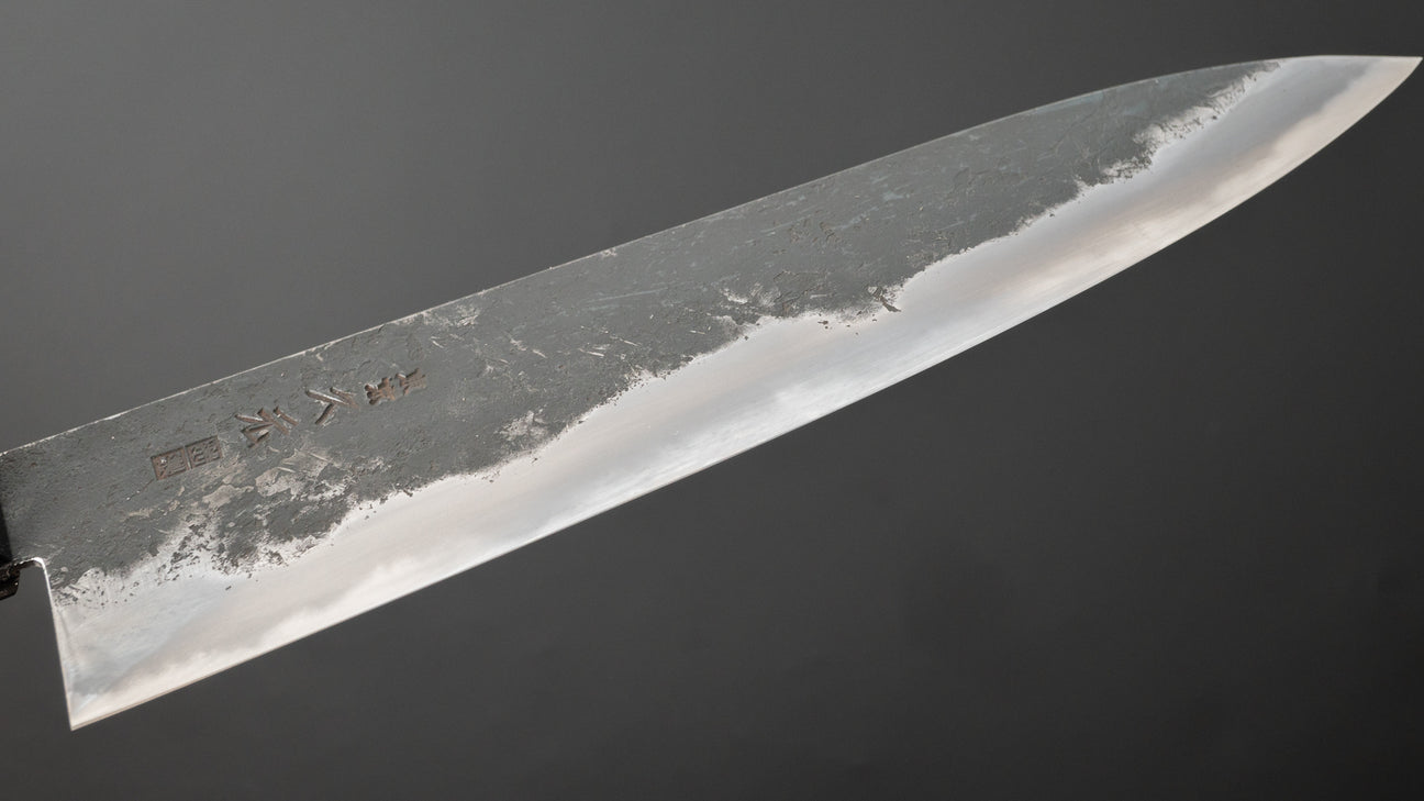Morihei Hisamoto Kurouchi White #1 Gyuto 240mm Pakka Handle (No Bolster/ Fine Finish)