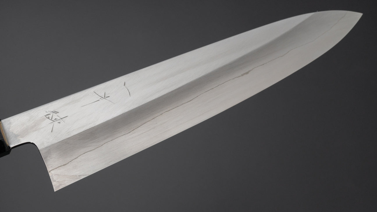 Hitohira Kikuchiyo Ren Zilver #3 Gyuto 240 mm Ho houten handvat