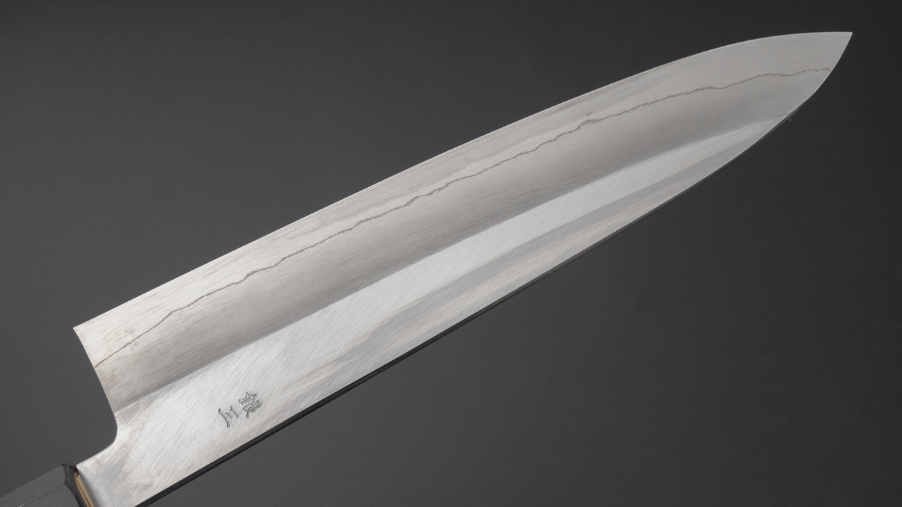 Hitohira Kikuchiyo Ren Zilver #3 Gyuto 240 mm Ho houten handvat