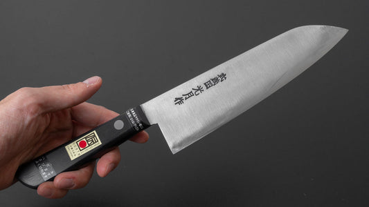 Kogetsu Carbon Santoku 180mm Pakka Handle (No Bolster)