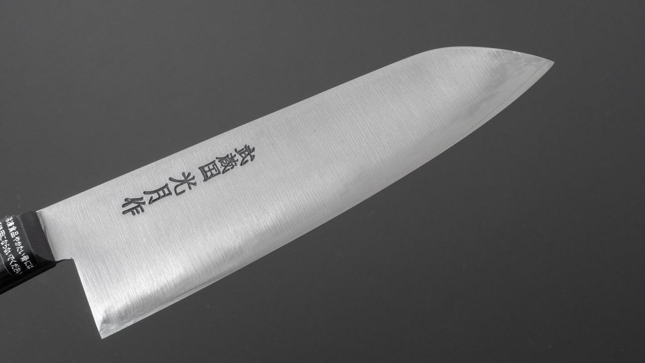 Kogetsu Carbon Santoku 180 mm Pakka-handgreep (geen bolster) 