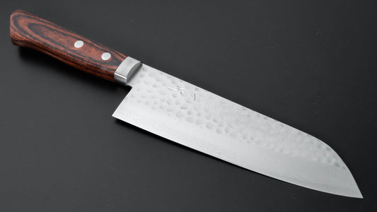 Hitohira NM Tsuchime 170mm Santoku  Imitation Mahogany Handle