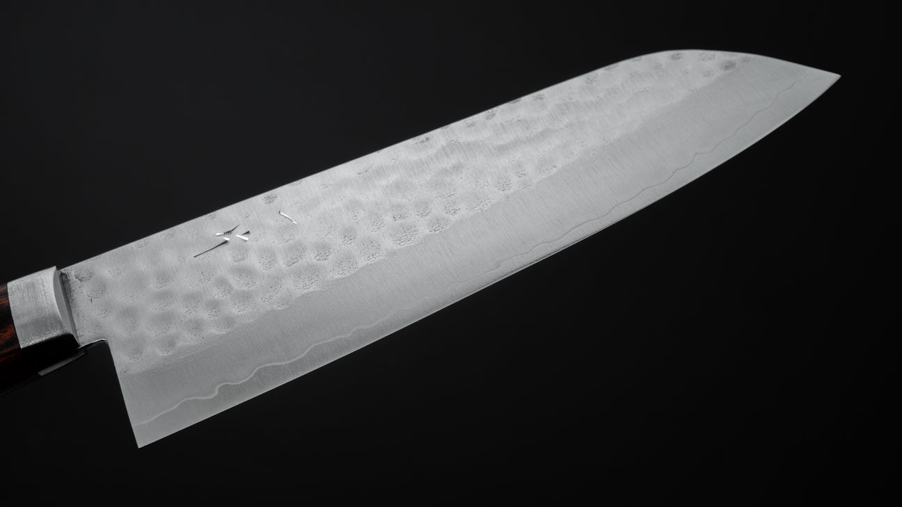 Hitohira NM Tsuchime 170mm Santoku  Imitation Mahogany Handle