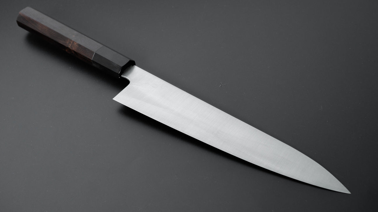 Hitohira Ashi Wit #2 Gyuto 210 mm ebbenhouten handvat