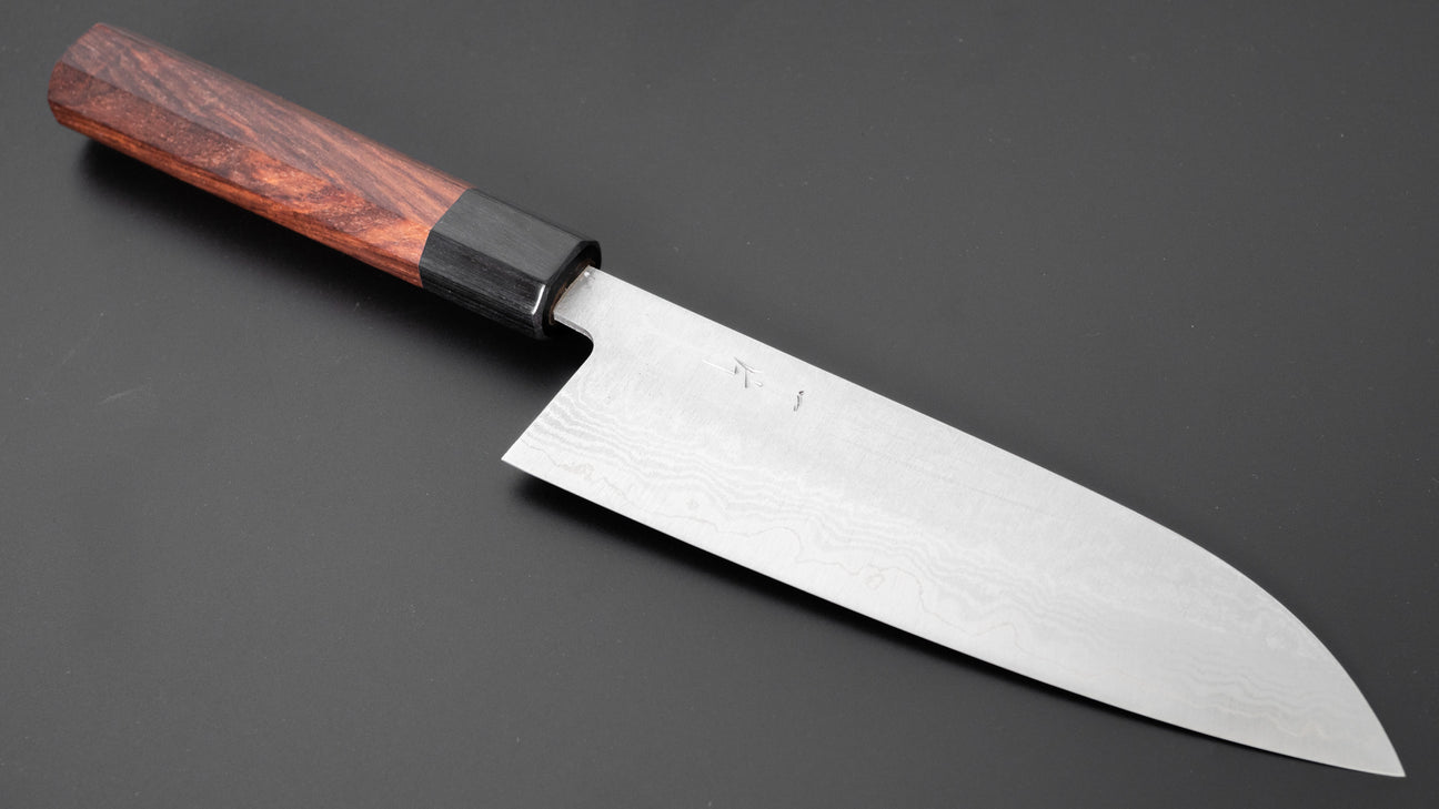 Hitohira Setsu gesmeed VG-10 Damascus Santoku 165 mm Jutan-handvat
