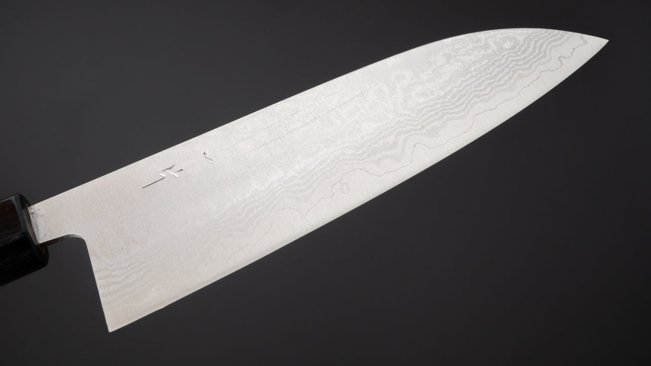 Hitohira Setsu gesmeed VG-10 Damascus Santoku 165 mm Jutan-handvat