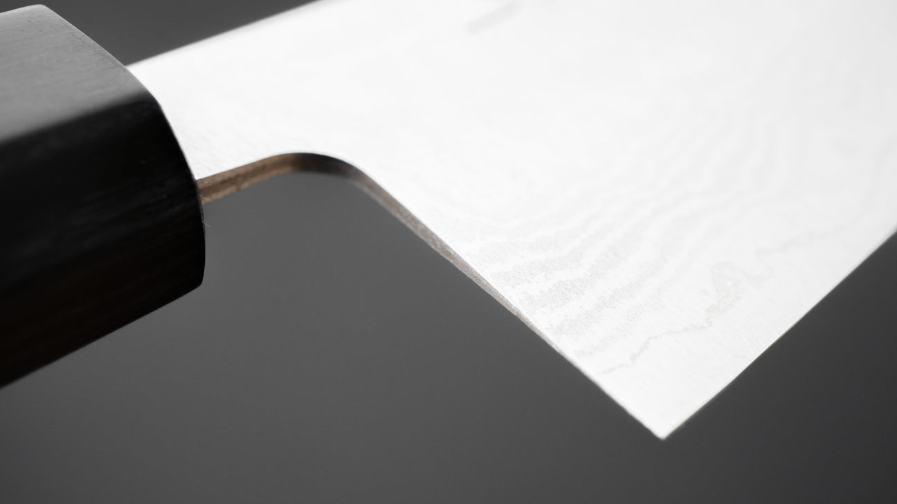 Hitohira Setsu gesmeed VG-10 Damascus Santoku 165 mm Jutan-handvat