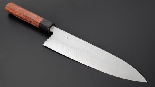 Hitohira Setsu gesmeed VG-10 Damascus Gyuto 210 mm Jutan-handvat