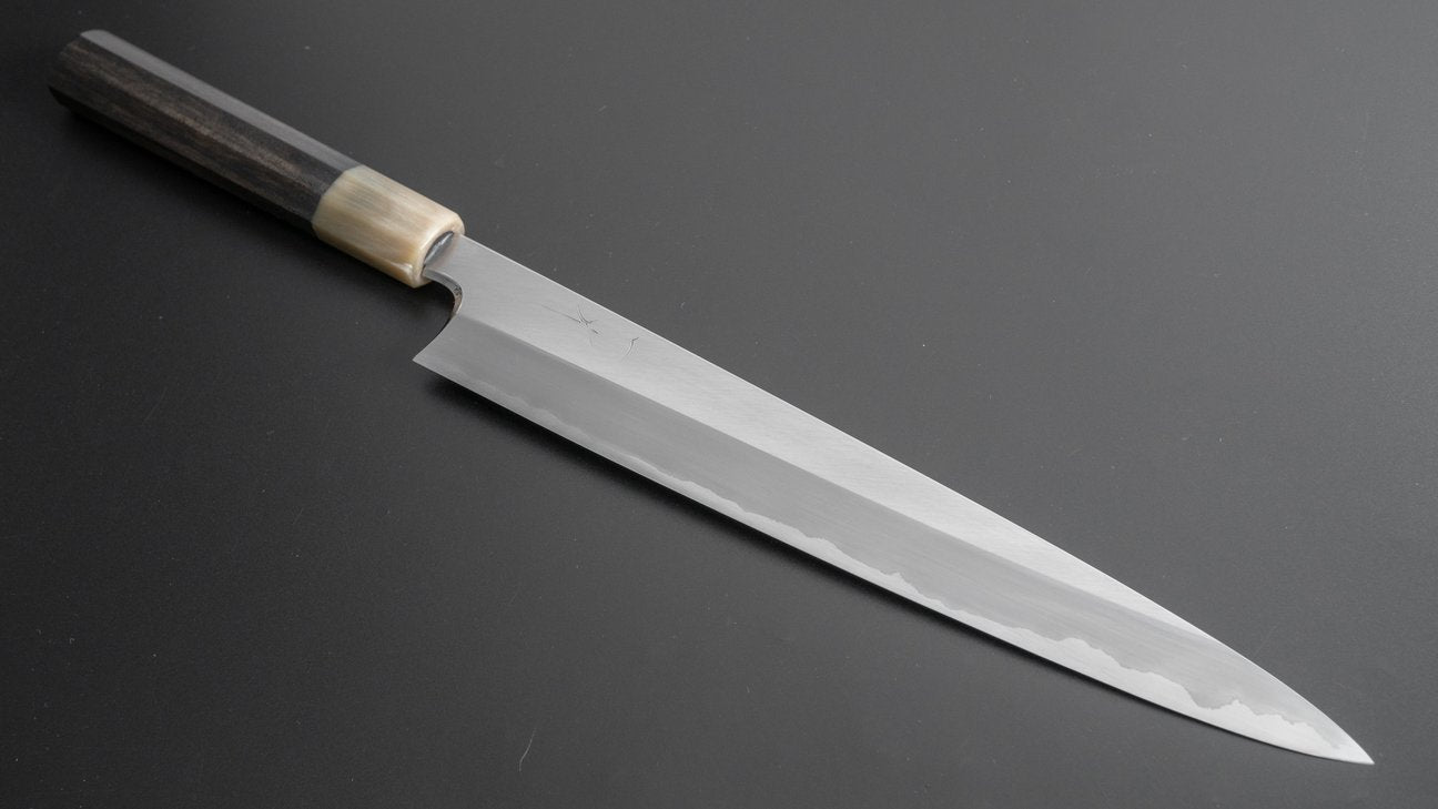Hitohira Togashi Wit #1 Roestvrij bekleed Sujihiki 270 mm Taihei ebbenhouten handvat