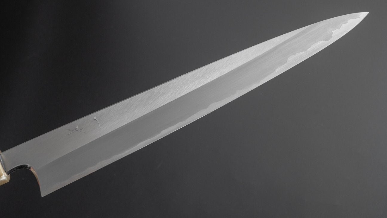 Hitohira Togashi Wit #1 Roestvrij bekleed Sujihiki 270 mm Taihei ebbenhouten handvat