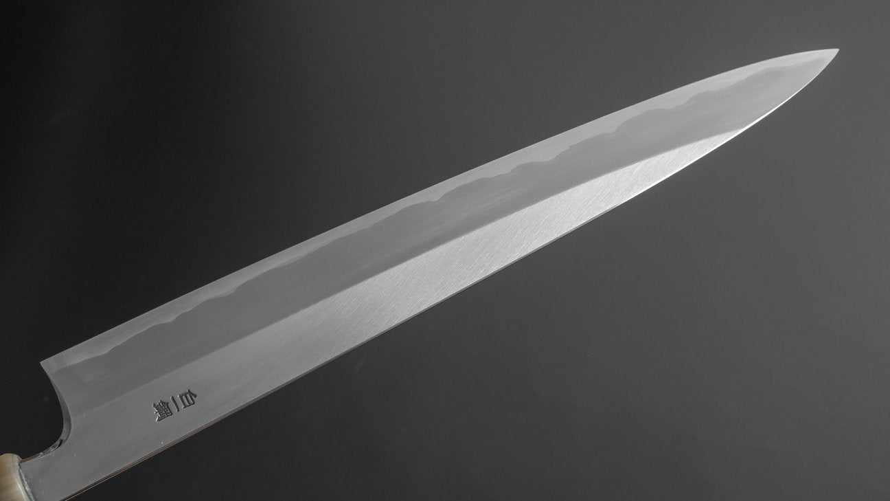 Hitohira Togashi Wit #1 Roestvrij bekleed Sujihiki 270 mm Taihei ebbenhouten handvat