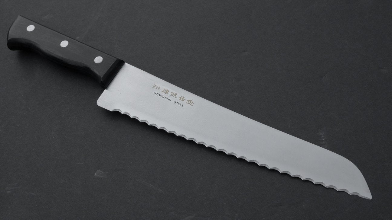 Tsubo Yoshikane Stainless Bread Knife 210mm Pakka Handle