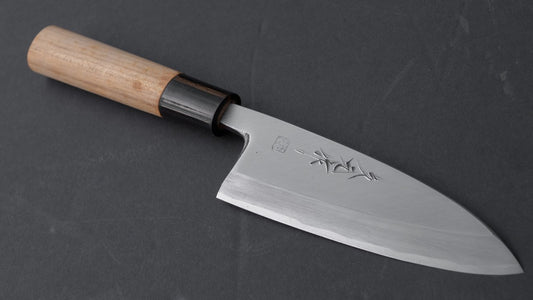 Morihei Hisamoto Vintage White Steel Deba 120mm Ho Wood Handle