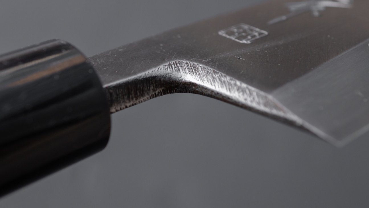 Morihei Hisamoto Vintage White Steel Deba 120mm Ho Wood Handle