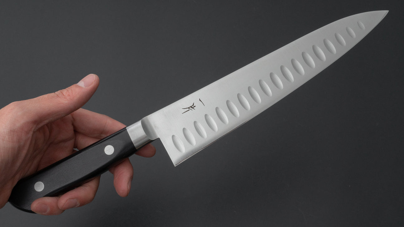 Hitohira FJ VG-1 Gyuto 210mm Pakka Handle (Dimpled edge)