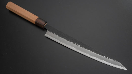 Hitohira Futana SB Kuro Tsuchime Sujihiki 240mm Cherry Wood Handle