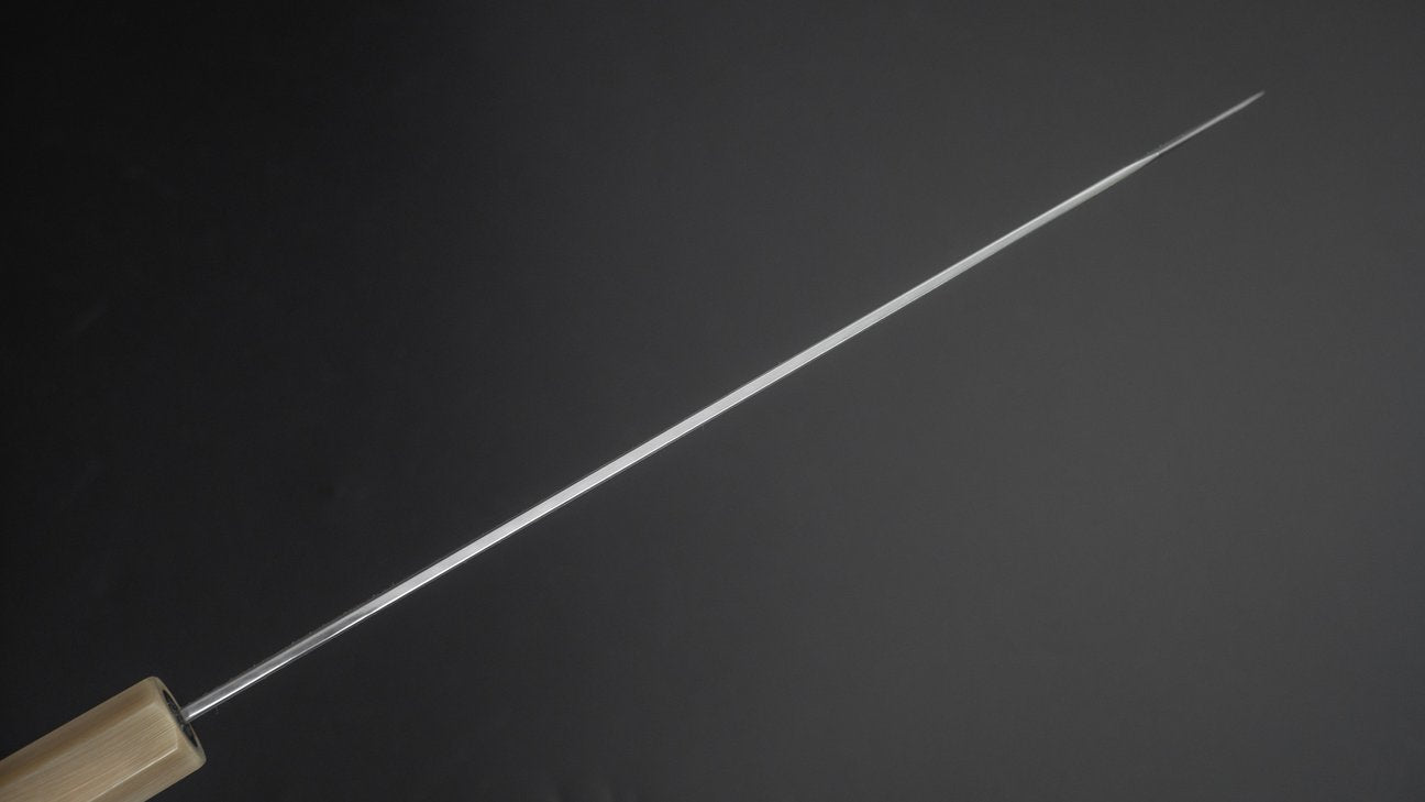 Hitohira Togashi White #1 Stainless Clad Kiritsuke Gyuto 240mm Taihei Ebony Handle