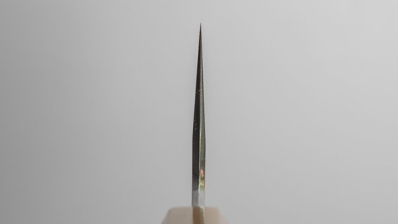 Hitohira Togashi White #1 Stainless Clad Kiritsuke Gyuto 240mm Taihei Ebony Handle