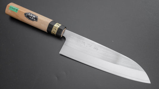 Morihei Kiyomitsu PM Steel Santoku 165mm Ho Wood Handle