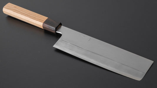 Hitohira Kikuchiyo Kyuzo White #2 Migaki Nakiri 180mm Cherry Wood Handle