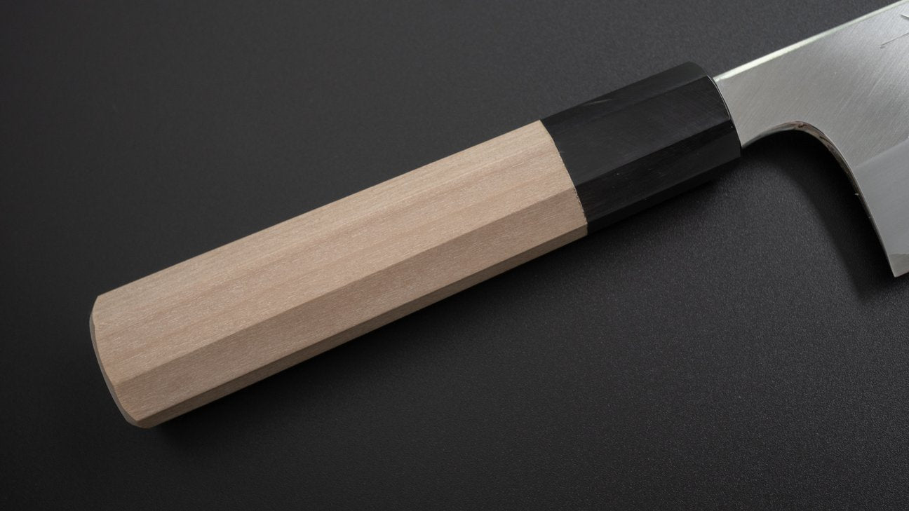 Hitohira Togashi White #1 Stainless Clad Bunka 180mm Ho Wood Handle