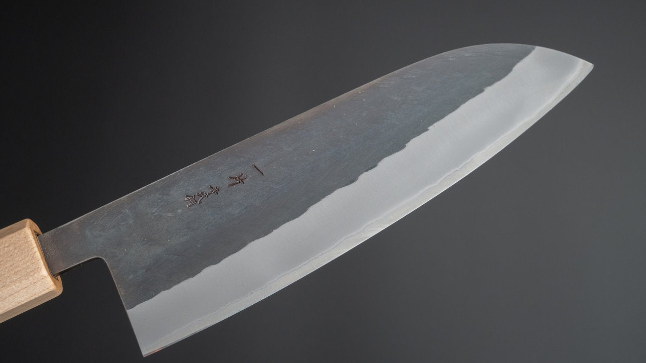 Hitohira TD Blue #2 Stainless Clad Kurouchi Santoku 165mm Walnut Handle