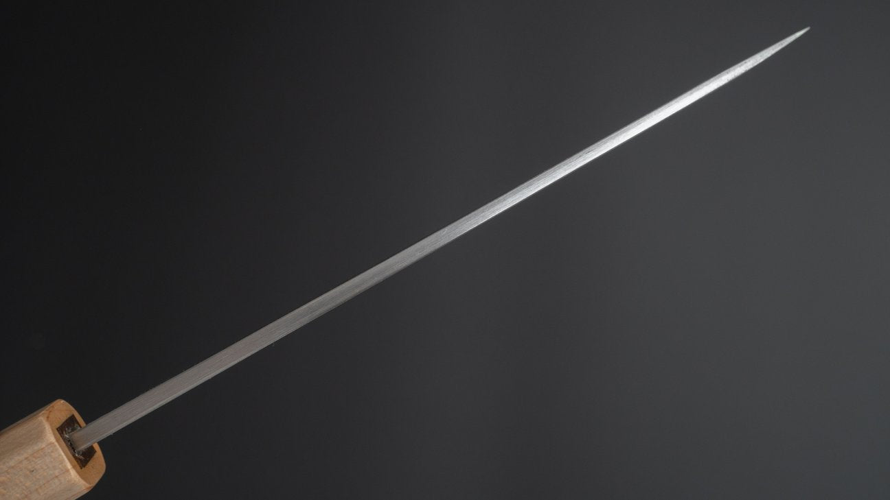 Hitohira TD Blue #2 roestvrij beklede Kurouchi Petty 135 mm walnoot handvat