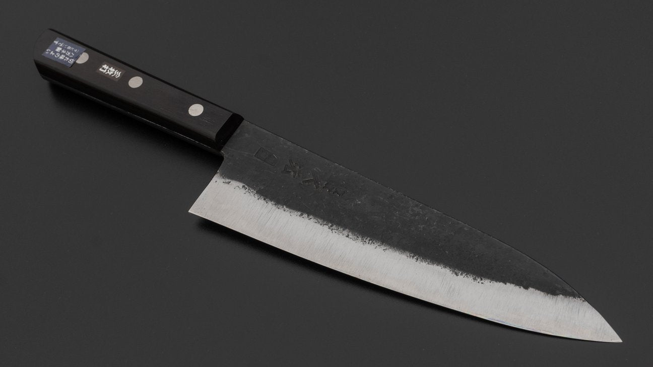 Morihei Hisamoto Kurouchi Wit #1 Gyuto 180 mm Pakka-handvat (geen bolster)