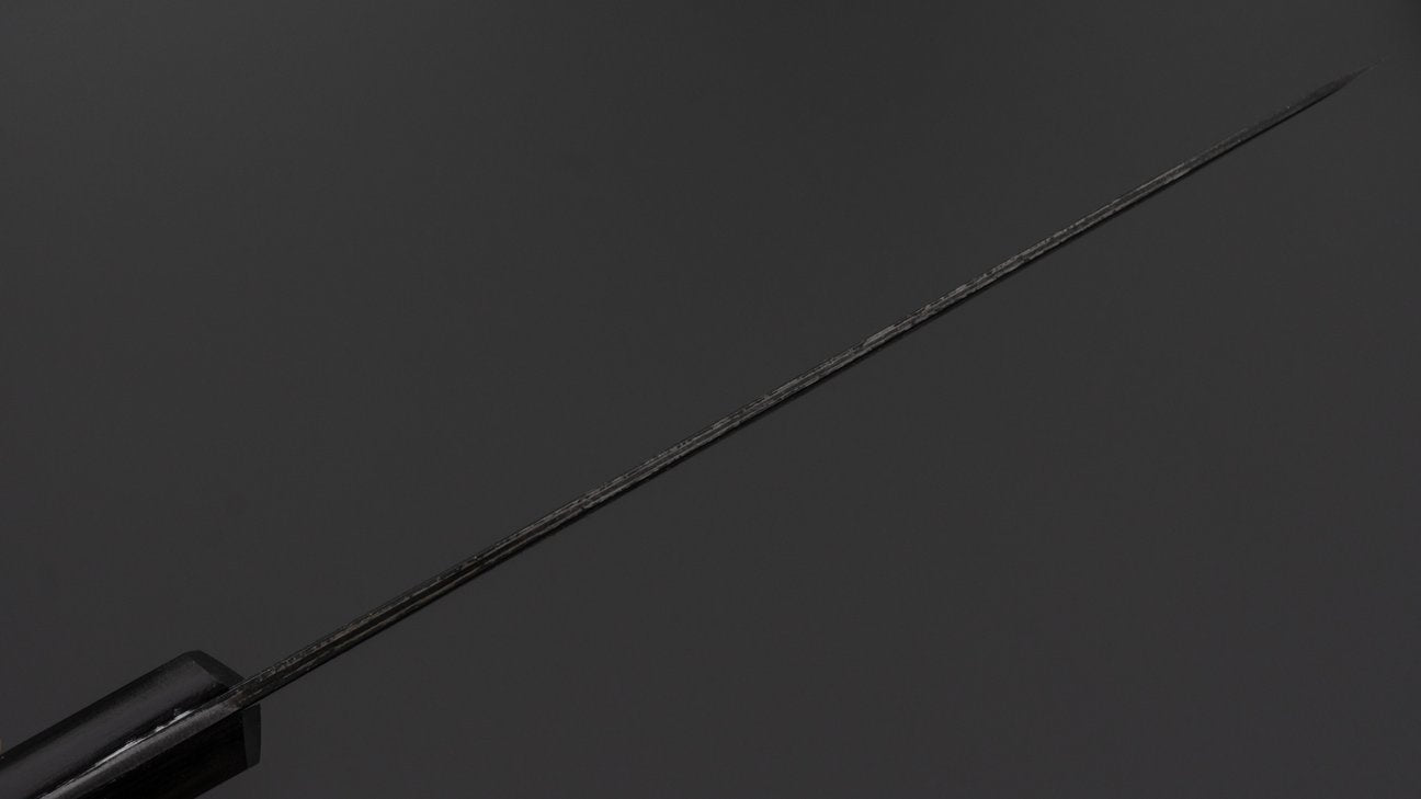 Morihei Hisamoto Kurouchi Wit #1 Gyuto 180 mm Pakka-handvat (geen bolster)