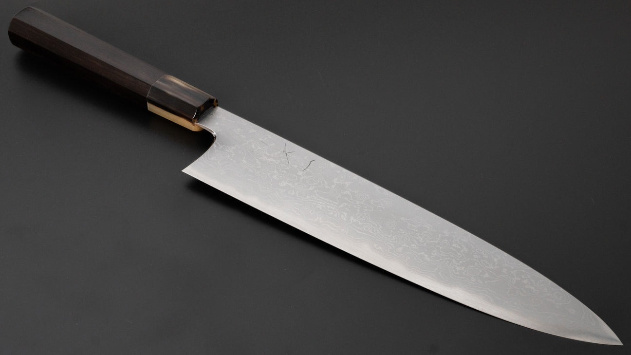 Hitohira Togashi White #1 Damascus Gyuto 240mm Ebony Handle