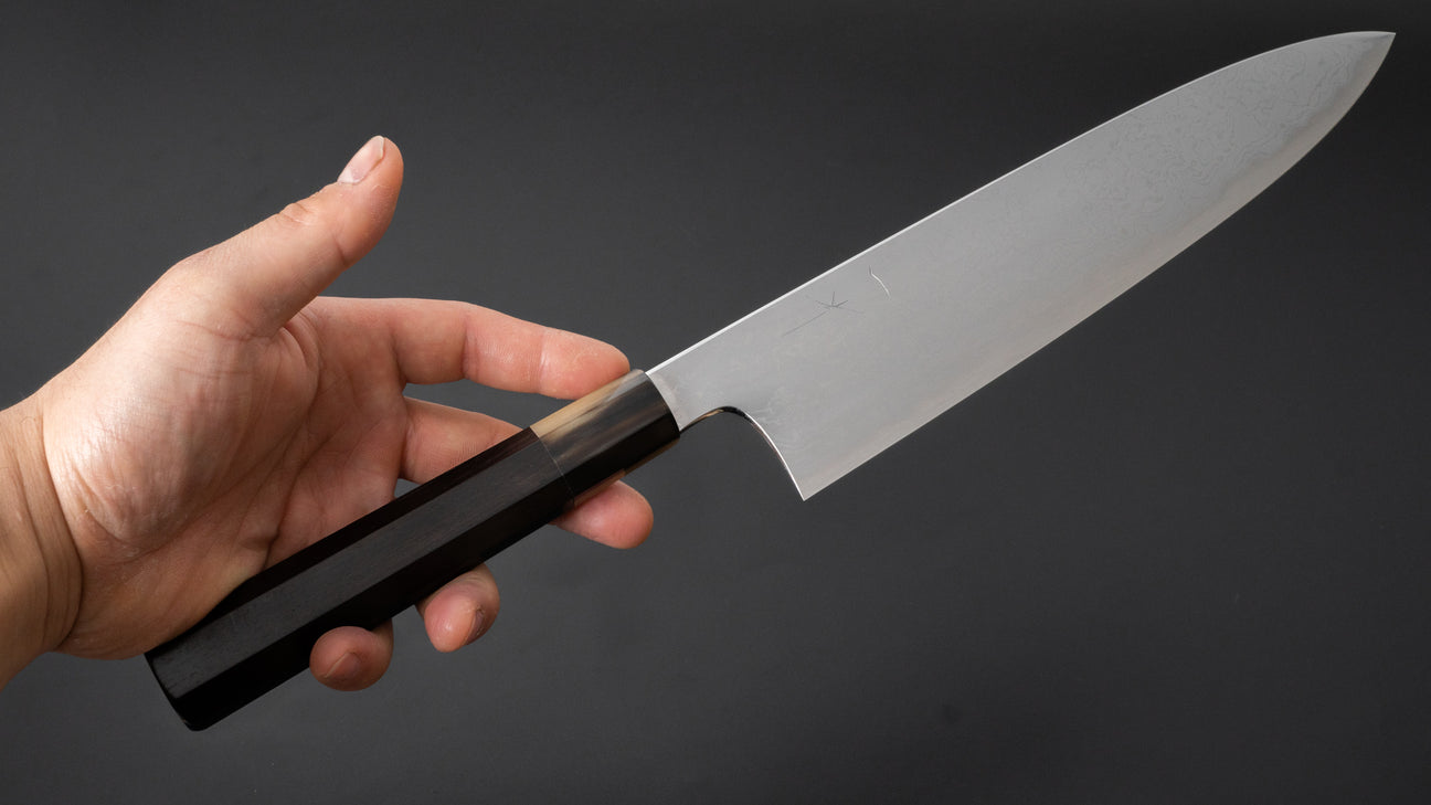 Hitohira Togashi White #1 Damascus Gyuto 240mm Ebony Handle