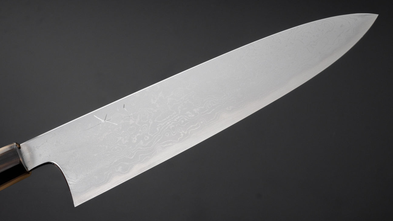 Hitohira Togashi White #1 Damascus Gyuto 240mm Ebony Handle