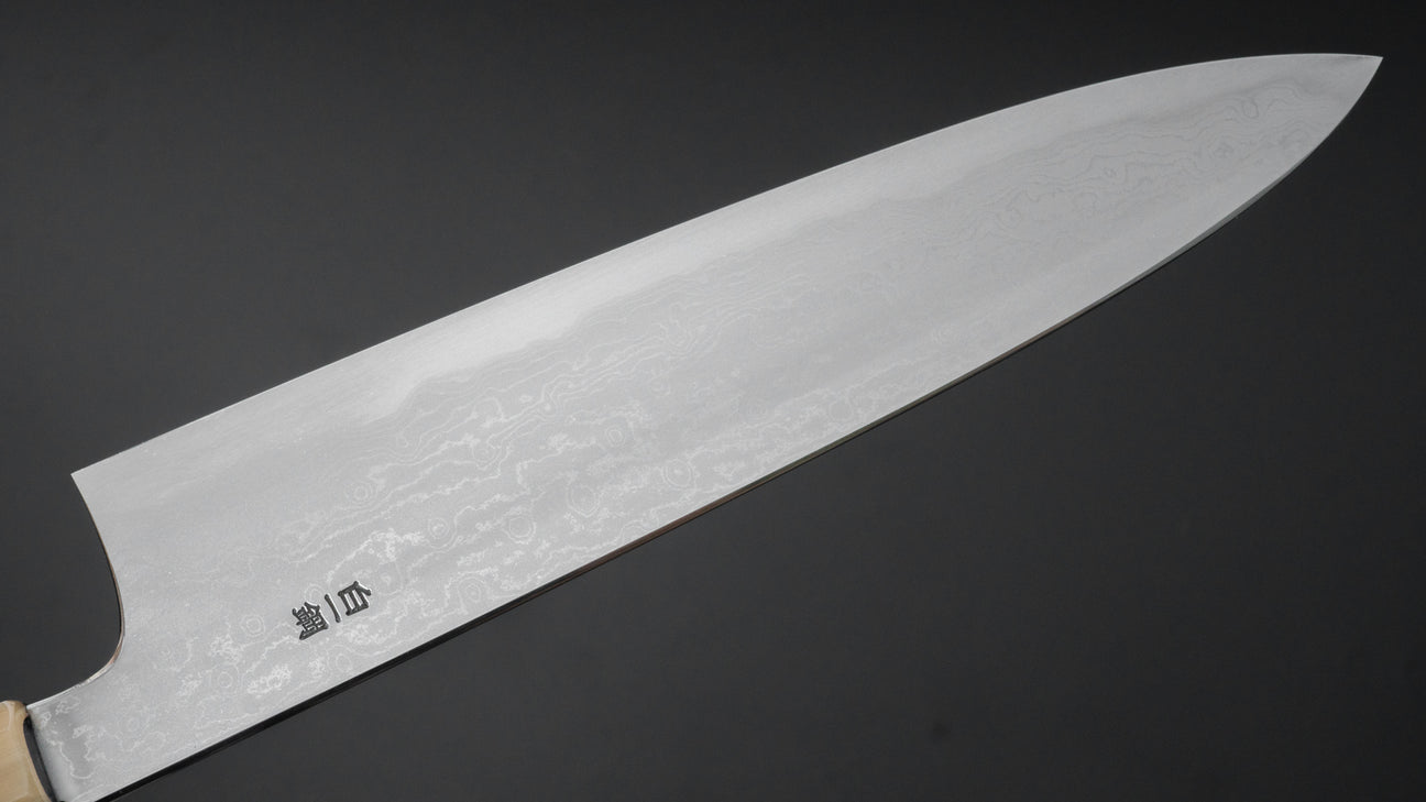 Hitohira Togashi White #1 Damascus Gyuto 240mm Ebony Handle