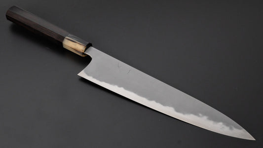 Hitohira Tanaka Yohei Blue #1 Kasumi Gyuto 240 mm ebbenhouten handvat